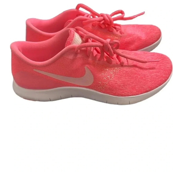 Nike Shoes - Nike Flex Contact Women Tennis Shoes Sneakers Pink White Knit Fabric 7.5